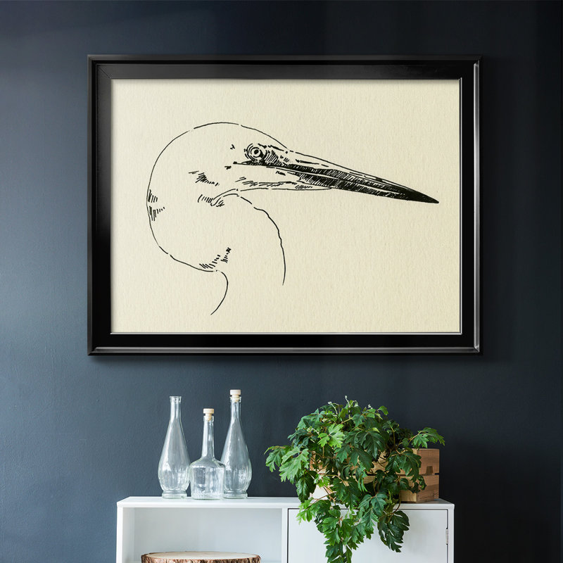 Heron Head I, reproduction d'art sur toile, Noir, H 26 po x l 38 po x P 1,5 po