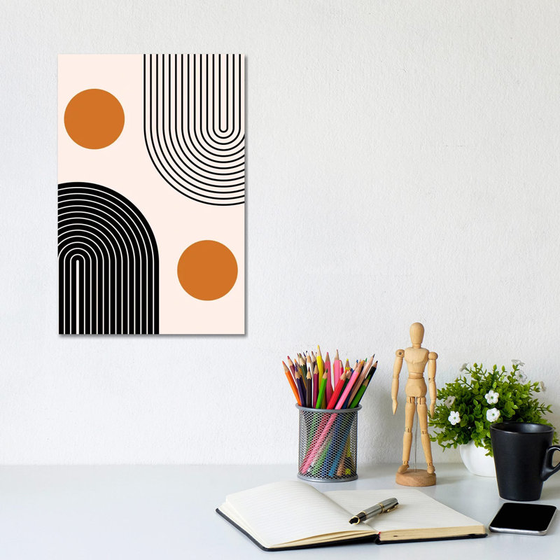 Double Mid Century Nesting Lines by EnShape - Wrapped Canvas Gallery-Wrapped Canvas Giclée, 20.32 cm H x 30.48 cm W