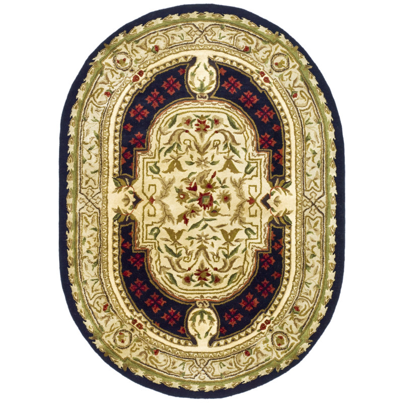 Alger Classic Hand Tufted Wool Oriental Rug, Oval 4'6" x 12'