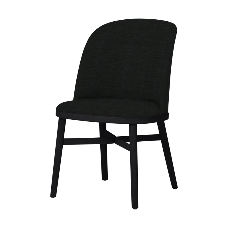 Bund Upholstered Dining Chair, Onyx Oak, Omega Dark Brown