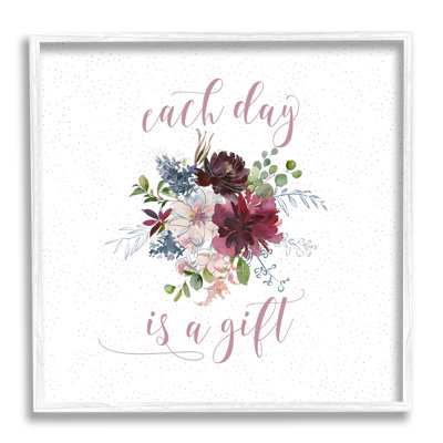 Citation de calligraphie «Every Day», motif floral minimal par Tara Moss - impression