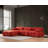 Modern Corner Sofa, Red Fabric Upholstery, 118.1 x 78.7 x 31.5 inches | Beech Wood & Chipboard Frame, 100% Polyester, 28 DNS Foam for Comfort | Shifting Back & Arm Mechanism, Dry-Cleanable, Stylish Living Room Essential-2048256183