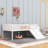Twin Wood Bed with Built-in Convenient Slide, Ladder, Shelves and Full-Length Guardrail-876548511