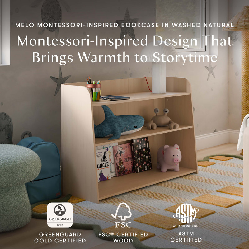 Melo Montessori-Inspired Bookcase, Washed Natural