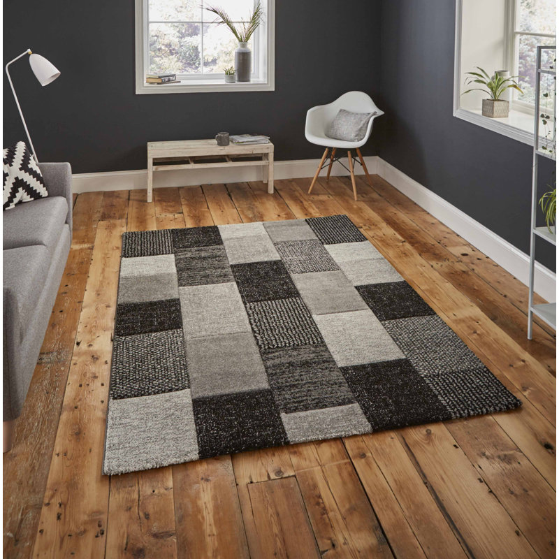 Langley area rug Machine Woven Rectangle Grey/Black, Rectangle 160 x 230cm