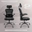 Ergonomic Adjustable Mesh Office Desk Chair - Headrest, Armrest & Lumbar Support-119897713-119897716