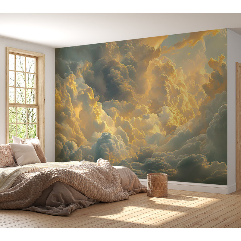 Murale paysage pelez et collez - Nuage soir, L 38 po x L 27 po
