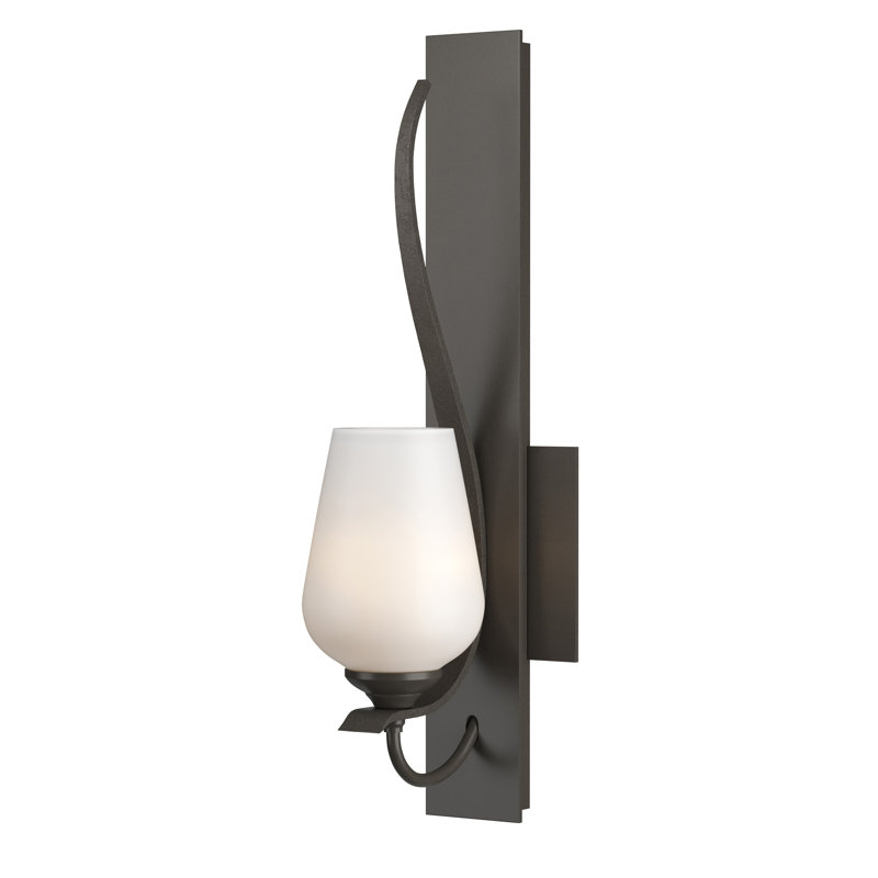 Flora 1 - Light Dimmable Armed Sconce, Opal White, Dark Smoke