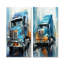 «Blue Harmony», ensemble de 2 reproductions d'art sur toile-1137460099-1137460096