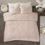 Ensemble de housse de couette 3 pièces pour lit double / grand lit en chenille touffetée blanc cassé Laetitia-386561237-386561238