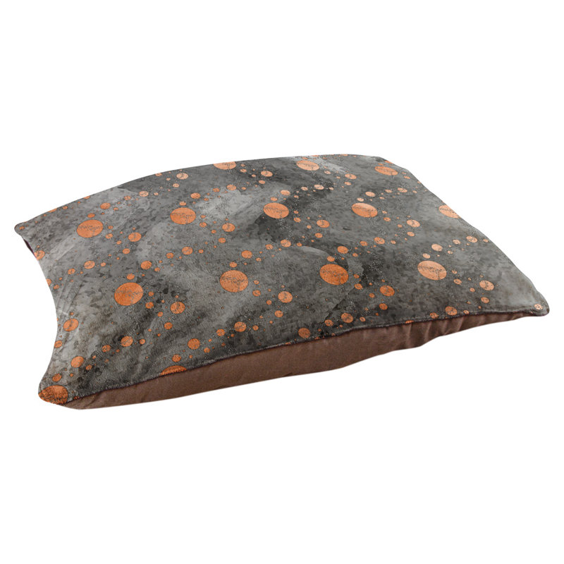 Oreiller classique pour chien de planètes Byrge, Grand (l 40 po x P 30 po x H 14 po), Orange / Noir