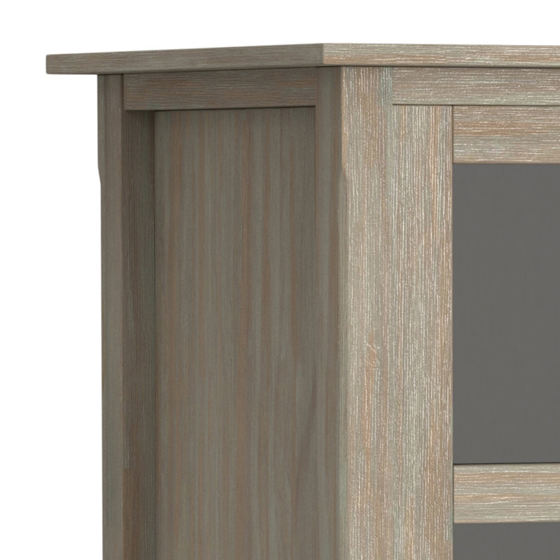 Avalon Distressed Gray Solid Wood High Storage Wine Rack Cabinet