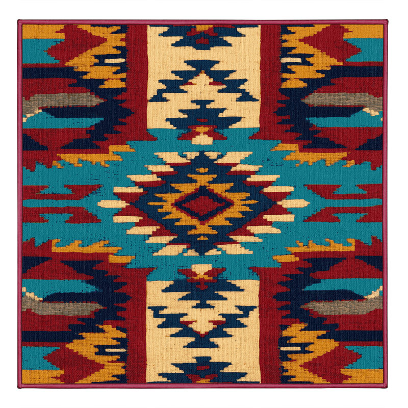  Tapis lavable d'inspiration Navajo, Carré 4 pi