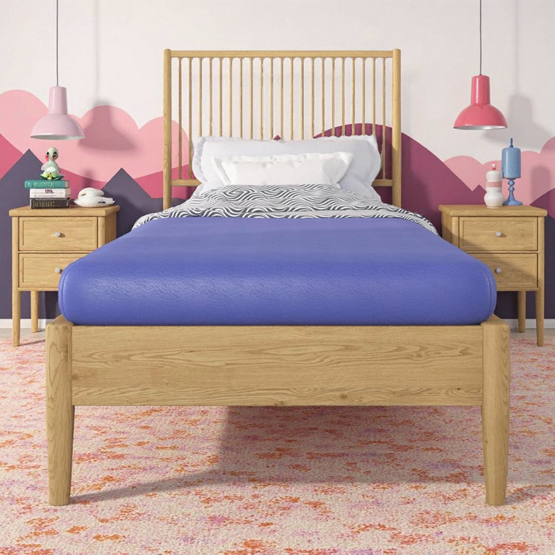 Matelas simple en mousse viscoélastique 5 pouces pour enfants et petits espaces - profil bas, support profilé, matelas bleu respirant (39 po x 75 po)