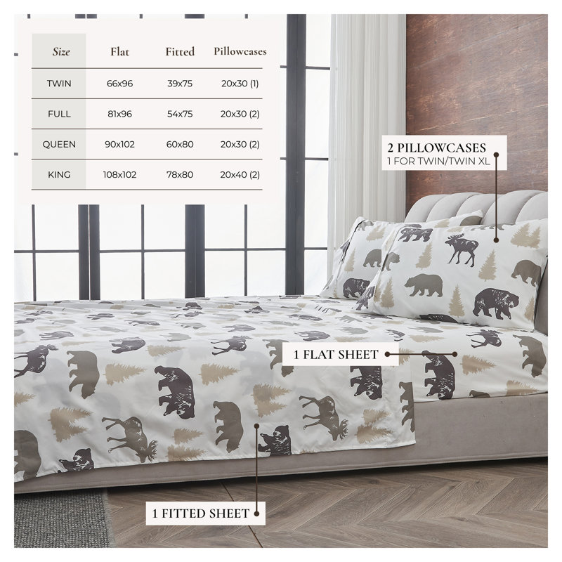 Ensemble de draps en microfibre Ultra Soft Lodge, Grand, Ours