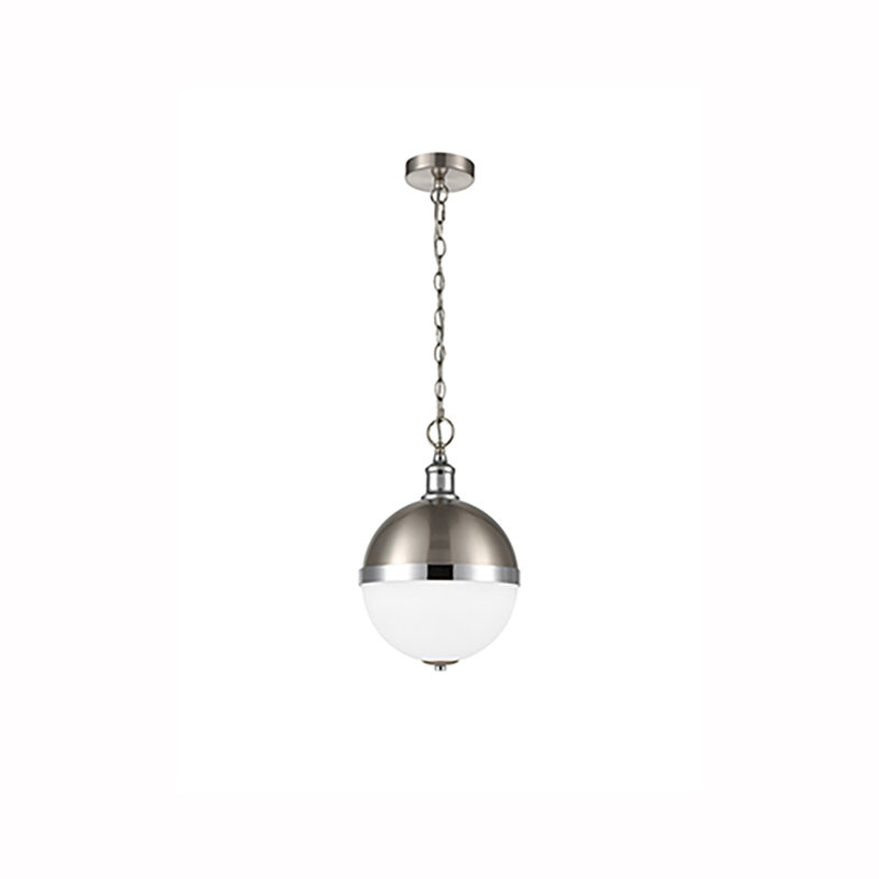 Angeles 1 - Light Sphere Pendant, Chrome/Satin Nickel, 190cm H x 26cm W x 26cm D