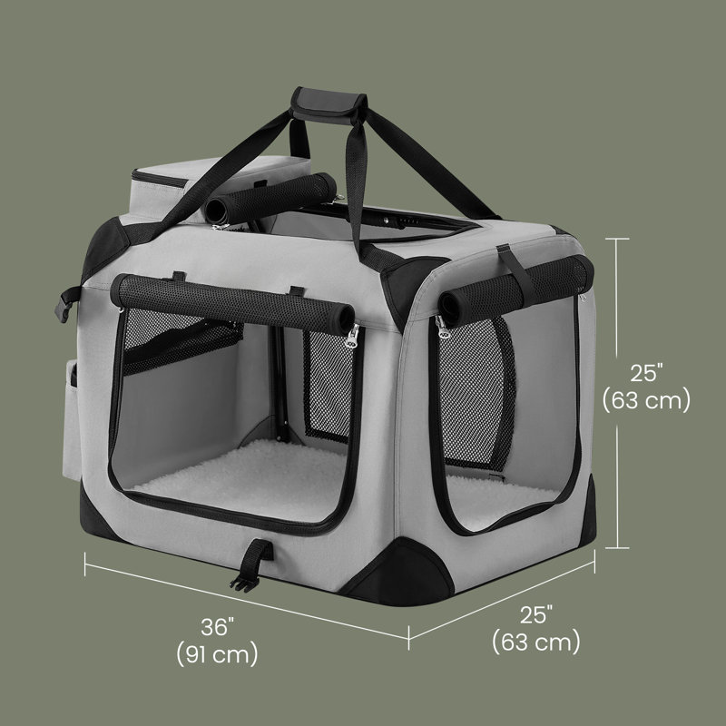 102x69x69cm Vehicle Travel Carrier, 42cm H x 60cm W x 42cm D, Light Grey