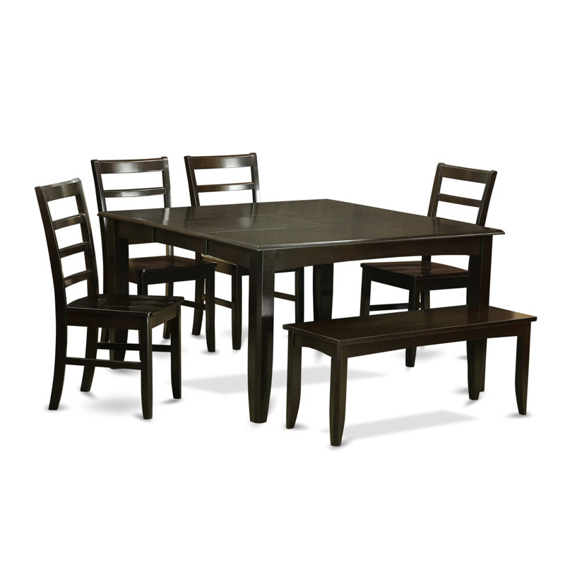 Chaises de salle à manger parfaites en bois massif à dossier échelle, ensemble de 2, Cappuccino, En bois, Cappuccino