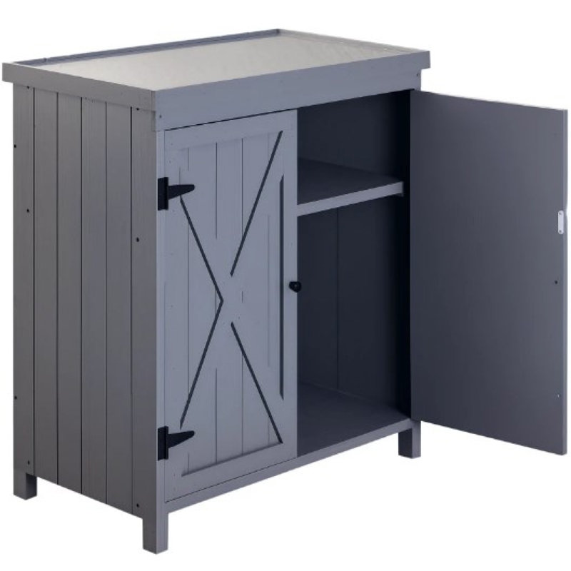 Remises de rangement durables, conception en bois d'acier, style maison de campagne pour l'extérieur