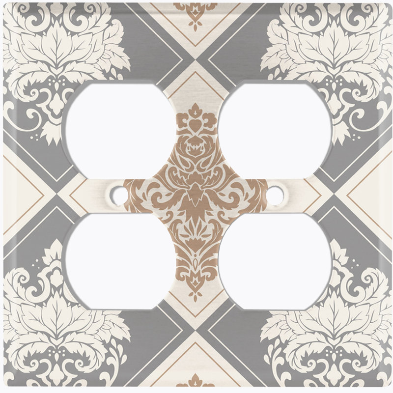 Patterned 2 - Gang Duplex Outlet Standard Wall Plate