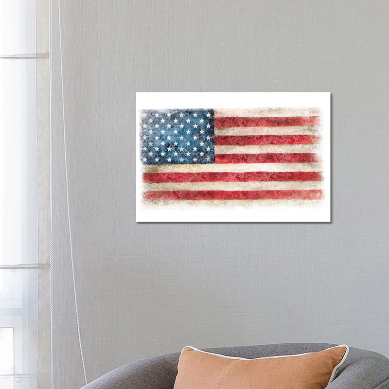 USA Flag Lace by Ephrazy Graphics - Wrapped Canvas Print, 66.04 cm H x 45.72 cm W x 1.91 cm D