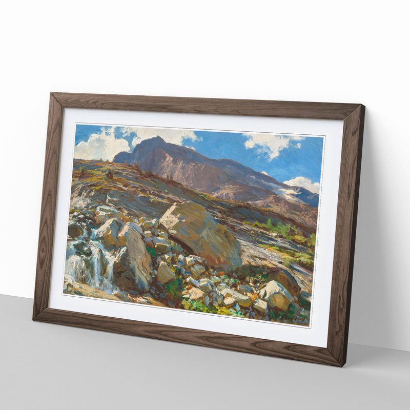 Simplon Pass by John Singer Sargent - Picture Frame Painting, 27cm H x 36cm W x 2cm D, Walnut Framed