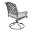 Chaise berçante d'extérieur pivotante en aluminium avec coussins, ensemble de 2, gaze dorée, résistante aux intempéries et confortable