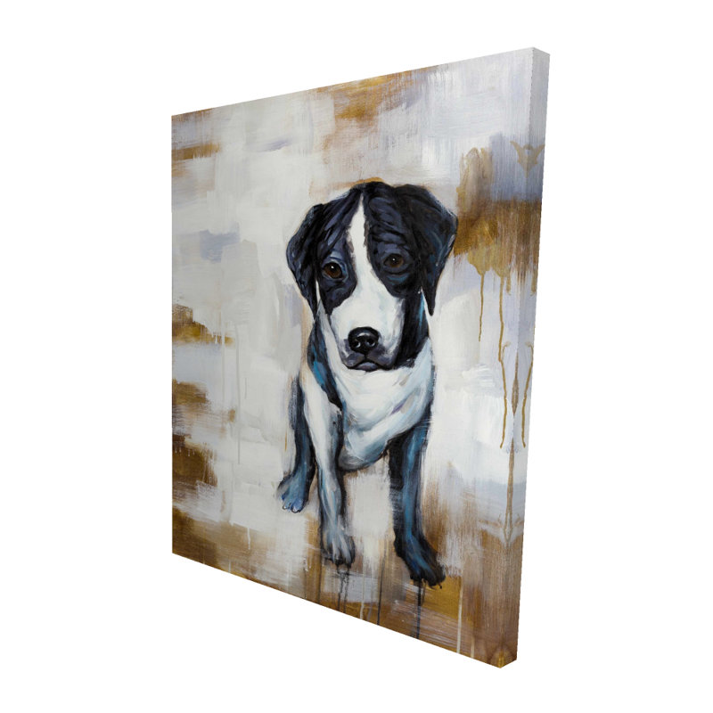 Chien assis - Toile de salon contemporaine pour la décoration intérieure
