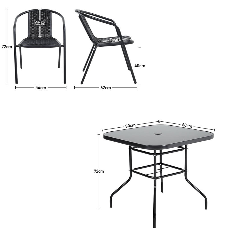 Katia 4 - Person Patio Dining Set with Square Table, 72cm H x 80cm W