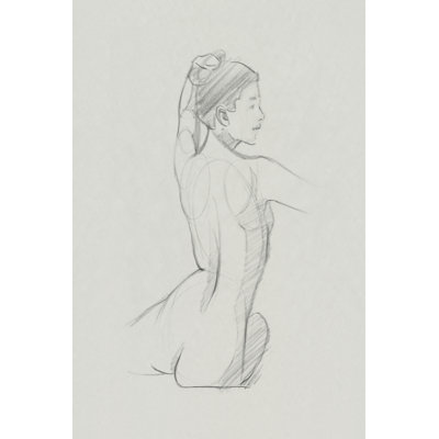 Female Back Sketch II by Jacob Green - Wrapped Canvas Drawing Print