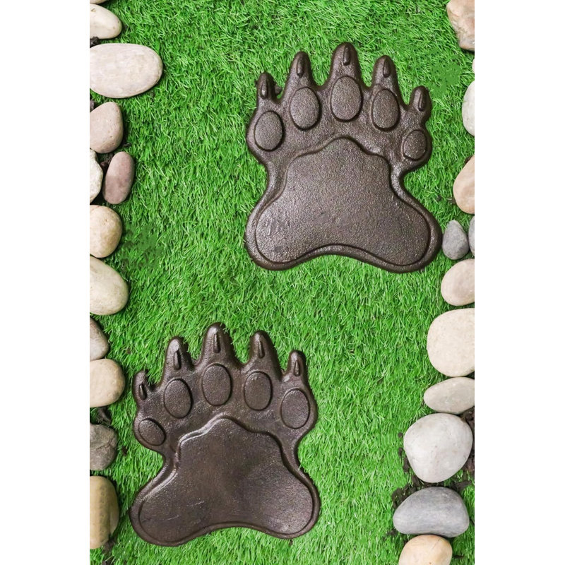 Paquet de 2 grizzlis en fonte à gauche et à droite avec pattes de jardin
