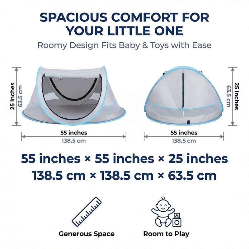 Tente de plage Wilwolfer pour bébé, Argent