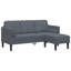 Ensemble de canapé avec coussin vidaXL 2 pièces en polyester gris foncé