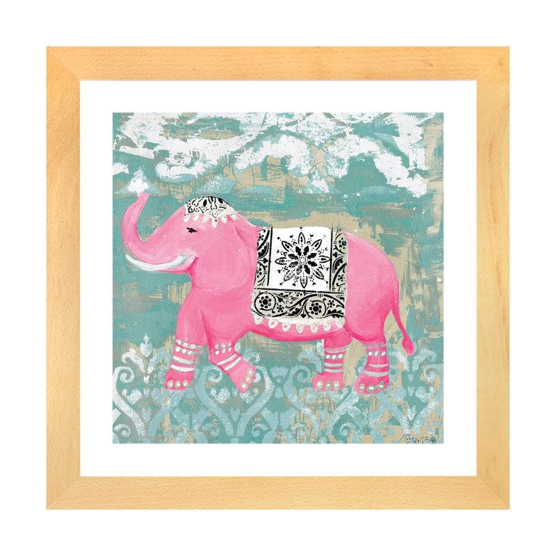 «Pink Bazar I» par Hakimipour-Ritter - impression, Papier encadré de bois naturel, Blanc, H 16 po x l 16 po x p 1 po