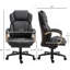 Fauteuil de direction avec siège large, chaise de bureau d'ordinateur avec coutures en losange à haut dossier