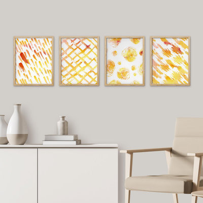 Reproduction de salle de bain aquarelle multicolore rouge et jaune