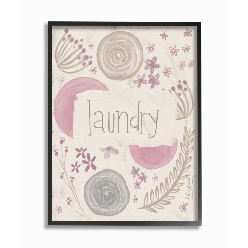 « Purple Botanical illustration Laundry », art encadré, H 20 po x l 16 po, Giclée encadrée noir minuit