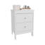 Table de chevet, 2 tiroirs, blanc