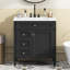 Meuble-lavabo de 30 po avec lavabo supérieur, meuble-lavabo moderne avec 2 tiroirs et tiroir escamotable, meuble-lavabo simple-121294440