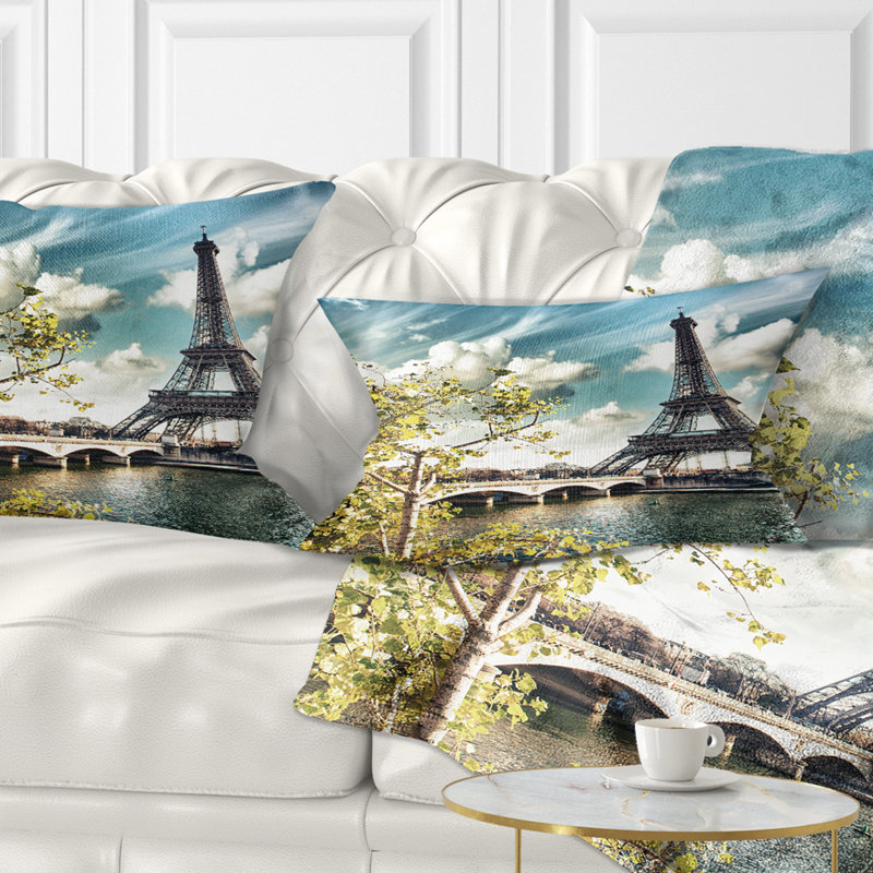 Vegetation Near Paris Eiffel Tower Lumbar Pillow