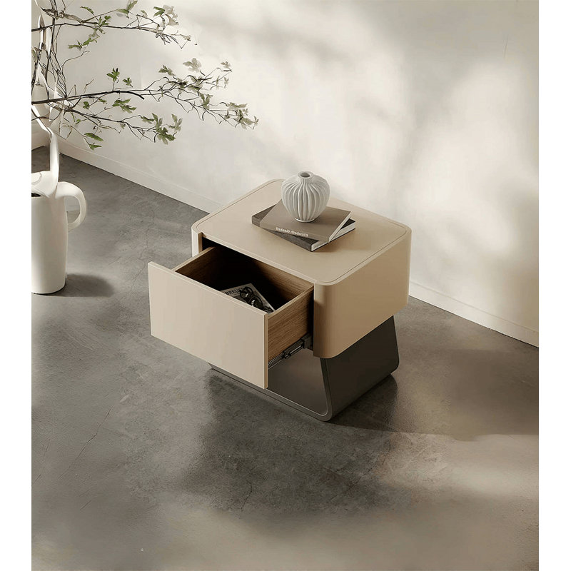 Table de chevet à personnalité en bois massif, rangement à la mode, armoire de rangement légère de luxe.