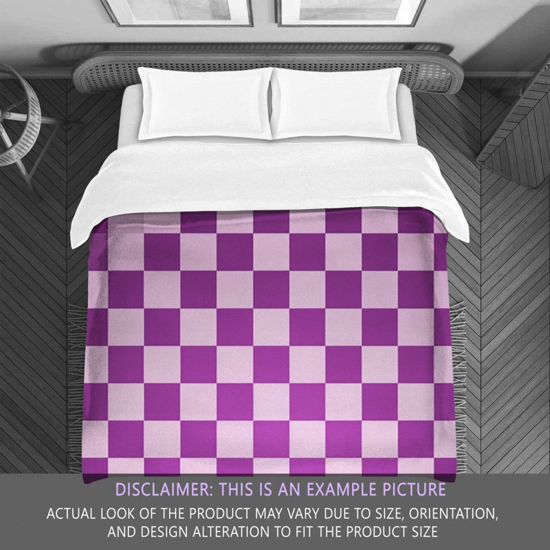 Machine Printed Comforter, Twin Comforter, Pink/Purple Checkered