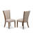 7-piece Mid-Century Dining Table Set consists of a Kitchen Table and 6 Light Tan Linen Fabric Dinner Chairs with Button tufted Back-Antique Walnut Finish-581957977-593989760