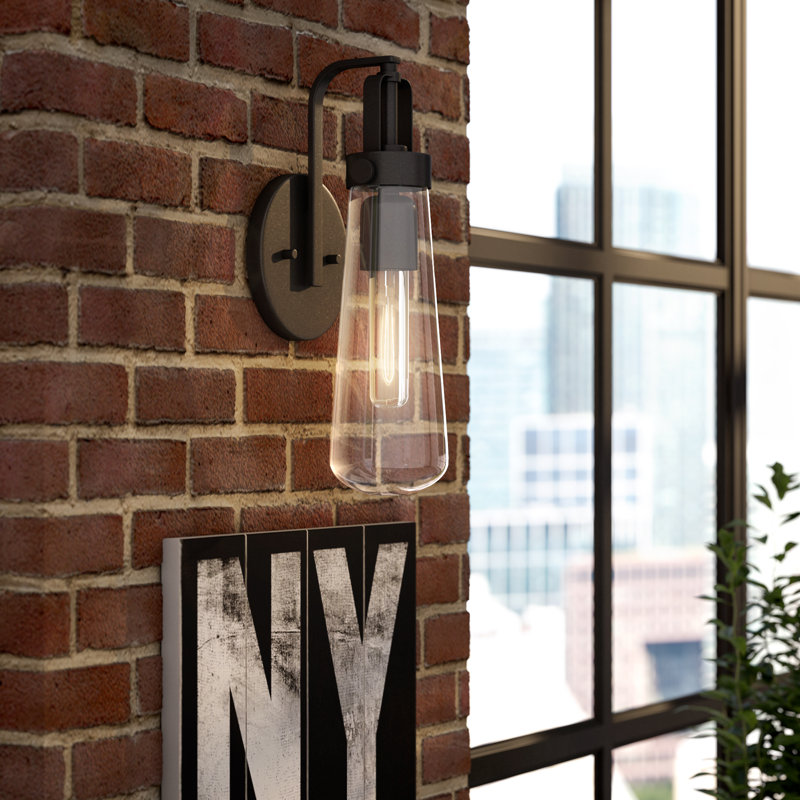 Edern Steel Armed Sconce, Aged Bronze