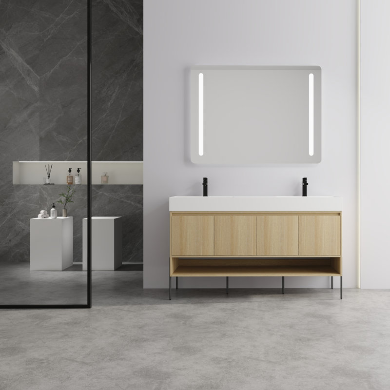 Meuble-lavabo double avec dessus Maslon 59,06