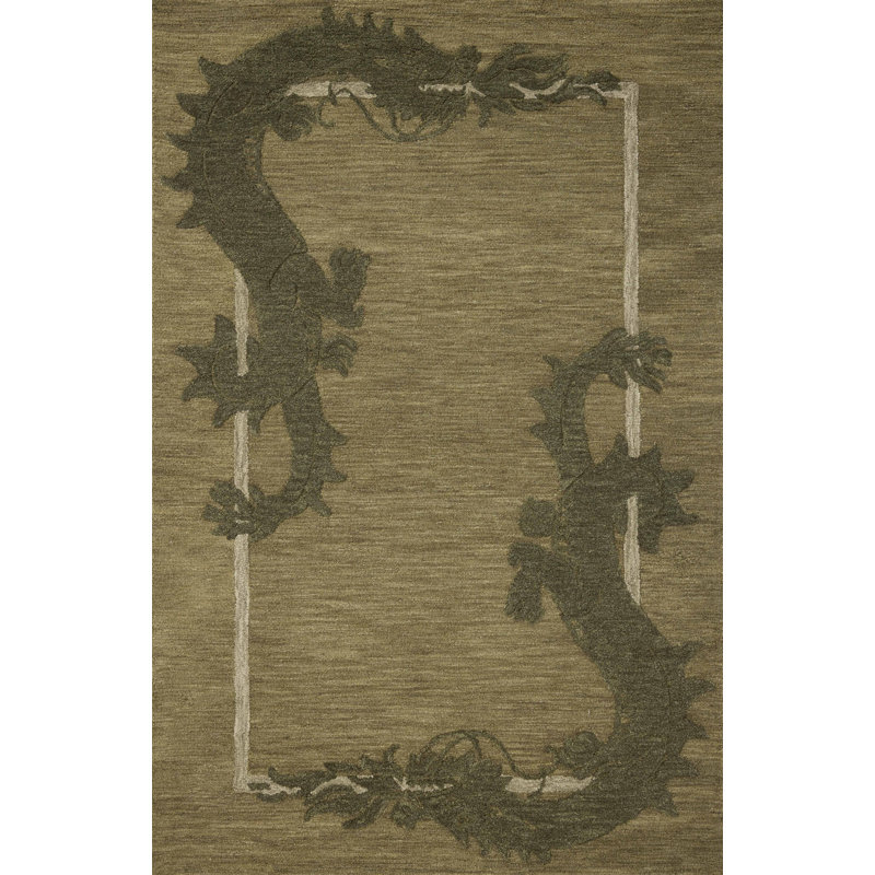 Brigette Romanek Romi Green / Forest Area Rug, Rectangle 3'6" x 5'6"