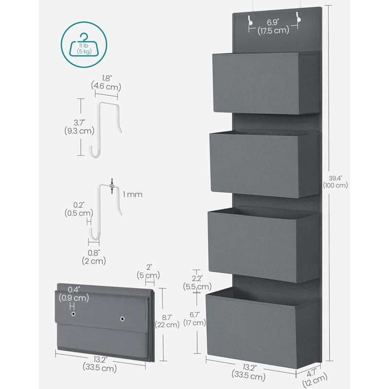 Engineered Wood Wall Organizer with Wall Baskets