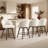 27" Upholstered Swivel Counter & Bar Stools with Large Seat, 360° Swivel Kitchen Island Chairs with Solid Wood Legs, White Sherpa-1629698086