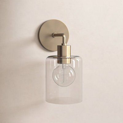 Single Light Glass Dimmable Armed Sconce