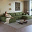 Canapé modulaire avec repose-pieds et canapé rembourré en U avec méridienne orientée à droite pour le salon